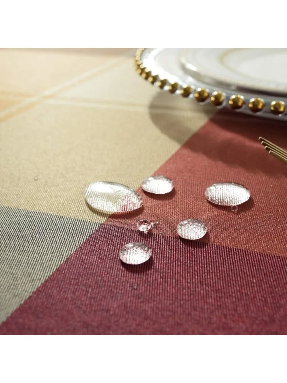 Checkered Rectangle Tablecloth - Heavyweight Spillproof Polyester for Dining